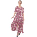 Whimsy Chickens Pattern Waist Tie Boho Maxi Dress