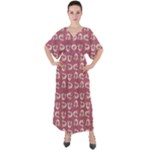 Whimsy Chickens Pattern V-Neck Boho Style Maxi Dress