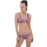 Whimsy Chickens Pattern Ring Detail Crop Bikini Set