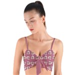 Whimsy Chickens Pattern Woven Tie Front Bralet