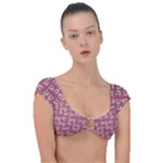 Whimsy Chickens Pattern Cap Sleeve Ring Bikini Top