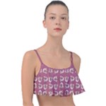 Whimsy Chickens Pattern Frill Bikini Top