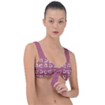 Whimsy Chickens Pattern Front Tie Bikini Top