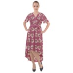 Whimsy Chickens Pattern Front Wrap High Low Dress