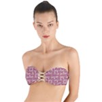 Whimsy Chickens Pattern Twist Bandeau Bikini Top