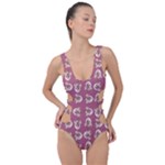 Whimsy Chickens Pattern Side Cut Out Swimsuit