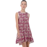 Whimsy Chickens Pattern Frill Swing Dress