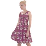 Whimsy Chickens Pattern Knee Length Skater Dress