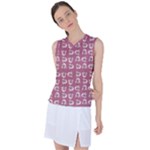 Whimsy Chickens Pattern Women s Sleeveless Sports Top