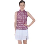 Whimsy Chickens Pattern Women s Sleeveless Polo T-Shirt