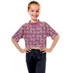 Whimsy Chickens Pattern Kids Mock Neck T-Shirt