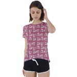 Whimsy Chickens Pattern Short Sleeve Open Back T-Shirt