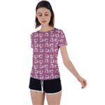 Whimsy Chickens Pattern Back Circle Cutout Sports T-Shirt