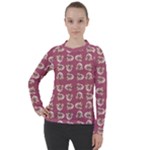 Whimsy Chickens Pattern Women s Pique Long Sleeve T-Shirt