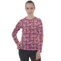 Whimsy Chickens Pattern Women s Long Sleeve Raglan T