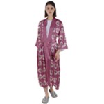 Whimsy Chickens Pattern Maxi Satin Kimono