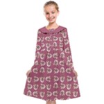 Whimsy Chickens Pattern Kids  Midi Sailor Dress