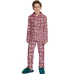 Whimsy Chickens Pattern Kids  Long Sleeve Velvet Pajamas Set