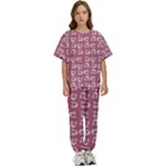 Whimsy Chickens Pattern Kids  T-Shirt and Pants Sports Set