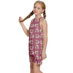 Kids  Halter Collar Waist Tie Chiffon Dress 