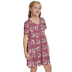 Kids  Short Sleeve Tiered Mini Dress 