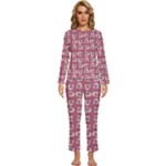 Whimsy Chickens Pattern Womens  Long Sleeve Lightweight Pajamas Set