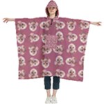 Whimsy Chickens Pattern Women s Hooded Rain Ponchos