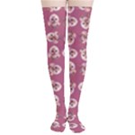 Whimsy Chickens Pattern Thigh High Stockings