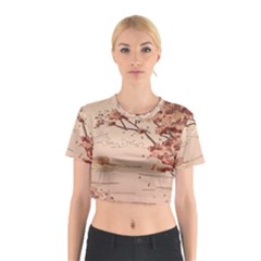 Pastel Nature , Art, Blue, Cute, Cotton Crop Top from ArtsNow.com