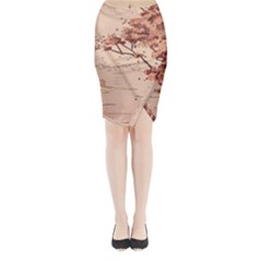 Pastel Nature , Art, Blue, Cute, Midi Wrap Pencil Skirt from ArtsNow.com