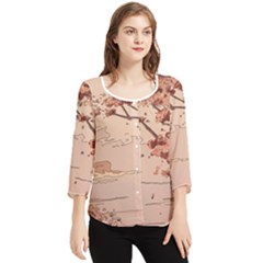 Chiffon Quarter Sleeve Blouse 