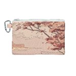 Pastel Nature , Art, Blue, Cute, Canvas Cosmetic Bag (Medium)