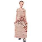 Pastel Nature , Art, Blue, Cute, Kids  Short Sleeve Maxi Dress