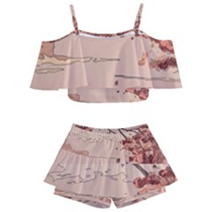 Kids  Off Shoulder Skirt Bikini 