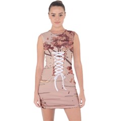 Lace Up Front Bodycon Dress 