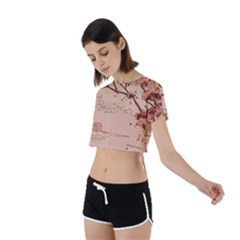 Tie Back Short Sleeve Crop T-Shirt 