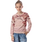 Pastel Nature , Art, Blue, Cute, Kids  Long Sleeve T-Shirt with Frill 