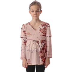 Kids  V Neck Casual Top 