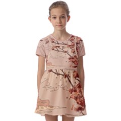 Kids  Short Sleeve Pinafore Style Dress 