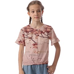 Kids  Cuff Sleeve Scrunch Bottom T-Shirt 