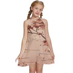 Kids  Halter Collar Waist Tie Chiffon Dress 