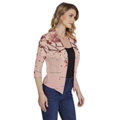 Women s Draped Front 3/4 Sleeve Shawl Collar Jacket 