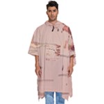 Pastel Nature , Art, Blue, Cute, Men s Hooded Rain Ponchos