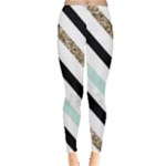 Pattern, Black, Blue, Gold, Lines, Stripes Everyday Leggings 