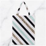 Pattern, Black, Blue, Gold, Lines, Stripes Classic Tote Bag