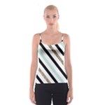 Pattern, Black, Blue, Gold, Lines, Stripes Spaghetti Strap Top