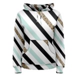 Pattern, Black, Blue, Gold, Lines, Stripes Women s Pullover Hoodie