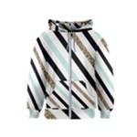 Pattern, Black, Blue, Gold, Lines, Stripes Kids  Zipper Hoodie