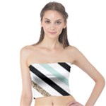 Pattern, Black, Blue, Gold, Lines, Stripes Tube Top