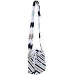 Pattern, Black, Blue, Gold, Lines, Stripes Shoulder Strap Belt Bag